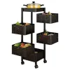 Kitchen multi-functional storage rack without drilling holes, floor-standing multi-layer moisture-proof vegetable basket storage rack, layer by layer movable Specification image